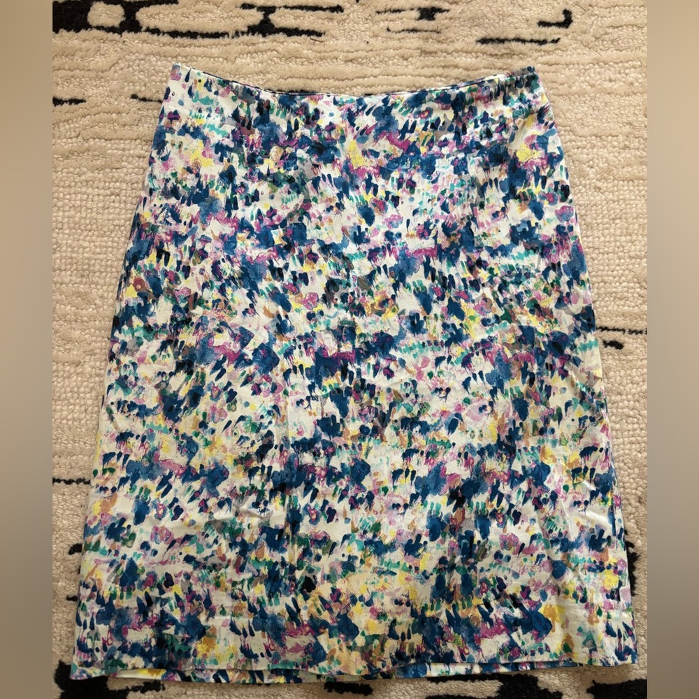 Ann Taylor Multicolor Abstract A-Line Skirt